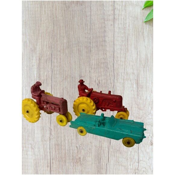 Vintage Rubber Toy Collection - Tractors & Car/ Auburn - Picture 2 of 5